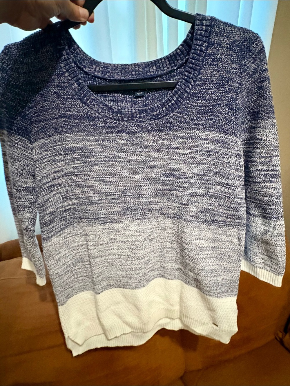 Tommy Hilfiger Ombre Knit Sweater - Navy & White Coastal Vibe